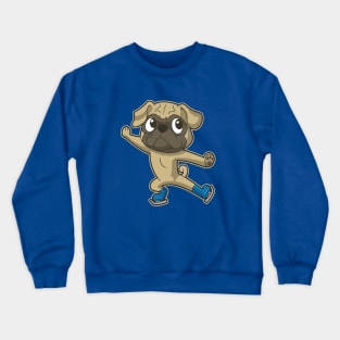 Figure Skate Pug Dog Ice Skater Skating Winter Sports Crewneck Sweatshirt